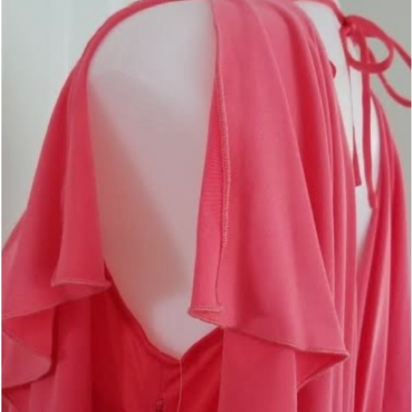 Jessica Simpson Coral Mini V Swoop Back Dress SZ 6 - Picture 3 of 6